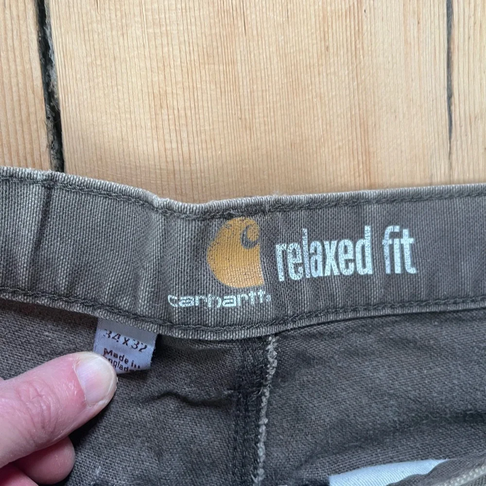 Carhartt Relaxed Fit Faded Olive Green Work Pants - Picture 9 of 12
